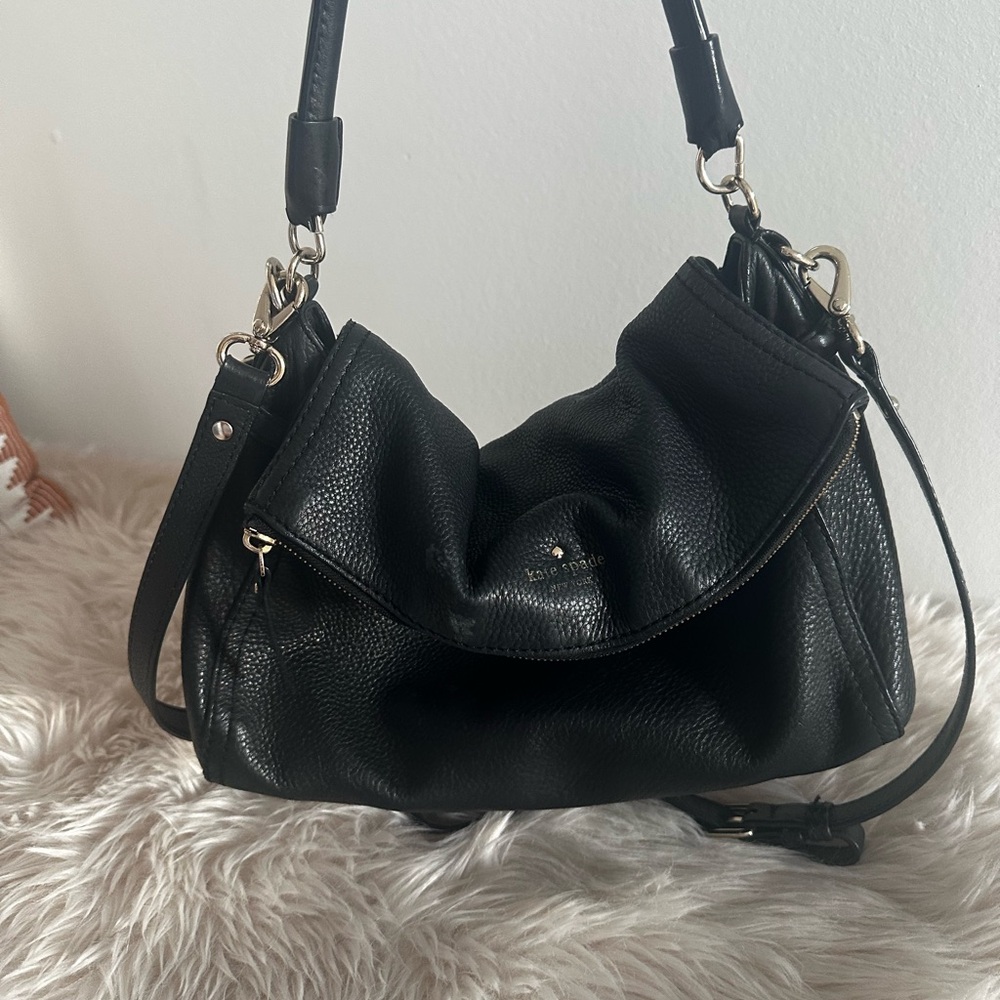 Kate Spade Black Leather Adjustable Strap Bag
